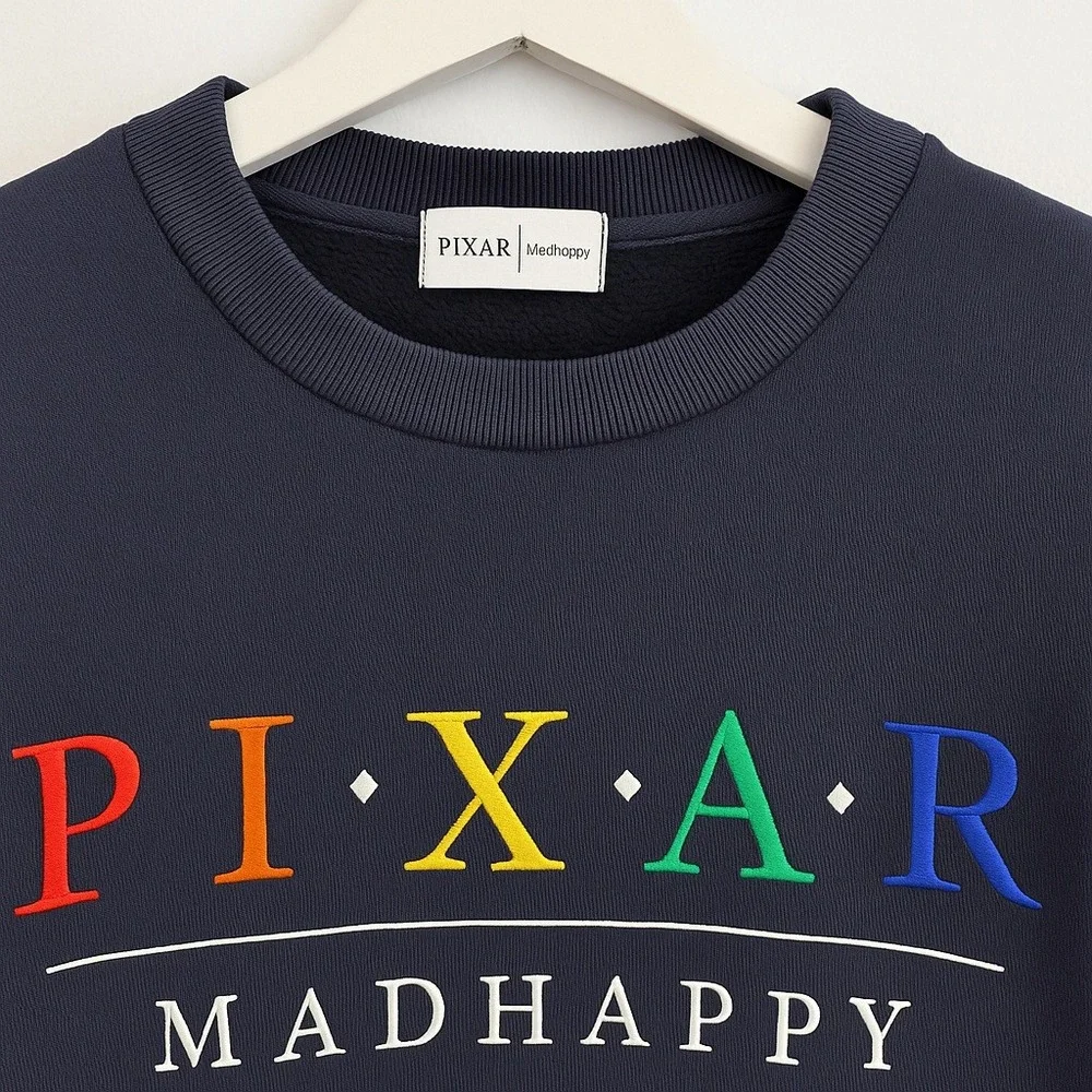 Madhappy Pixar Embroidered Unisex Crewneck Sweatshirt Blue XS Limited Edition - Picture 3 of 6